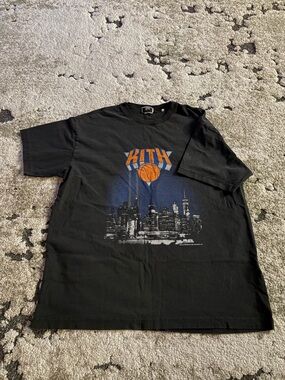 Kith Black Tee with Orange & Blue Basketball Graphic
